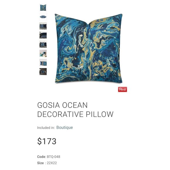 Bundle 2 New Eastern Accents Studio 773 Gosia Ocean Decorative Pillow - Picture 3 of 9